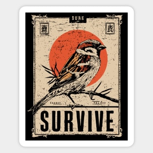 Survival Bird Brutalist Poster Magnet
